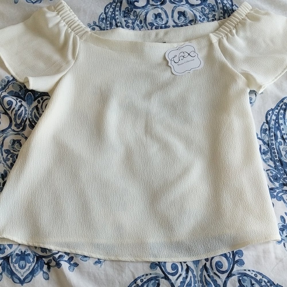 Women's Off-Shoulder Cream Top